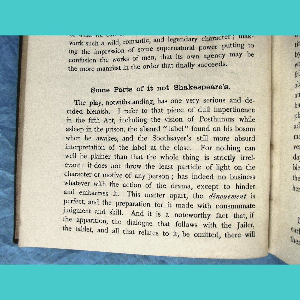 Antique Book (1909) Shakespeare's Tragedy of Cymbeline, Intro by Henry N. Hudson - Picture 6 of 16
